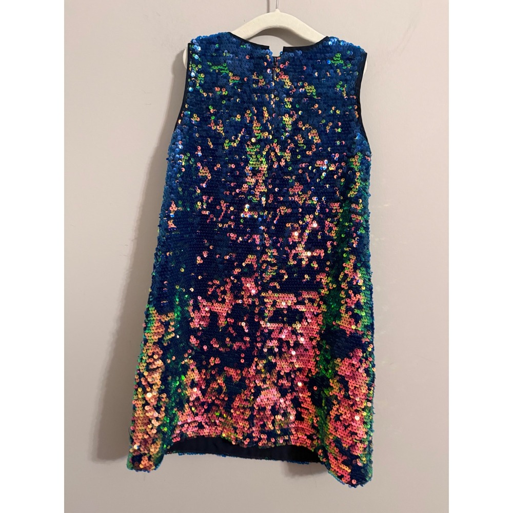Gap Kids Sequin Dress Girls XS Multicolor Iridescent Party Sleeveless Shift - Picture 3 of 3